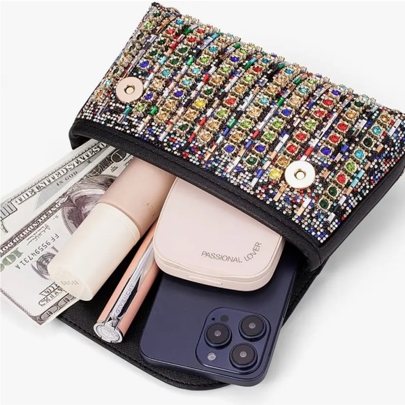 Elegant Unbranded Multicolor Studded Rhinestone Women's Bag - NIP - Picture 12 of 16